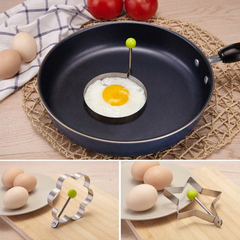 Fried Egg Cooking Mold Shaper 4 Pcs Stainless Steel Kitchen Pan cake Mould Ring.