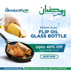 500ml Auto Flip Glass Oil Bottle – Easy Pour & Stylish Kitchen Essential