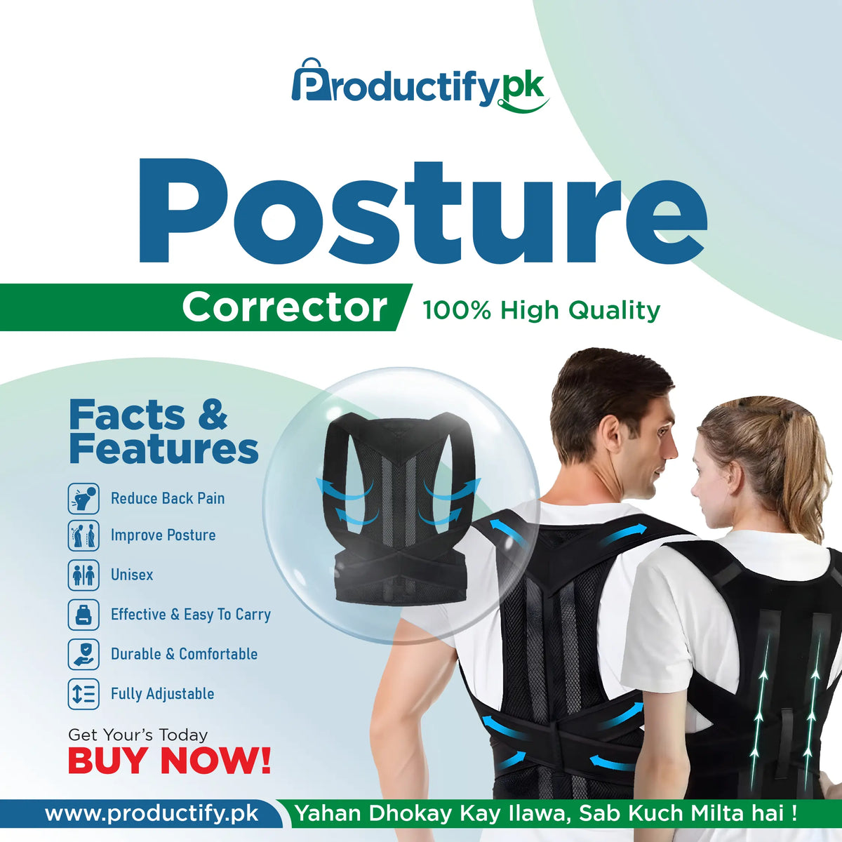 Back Brace Posture Corrector (High Quality)